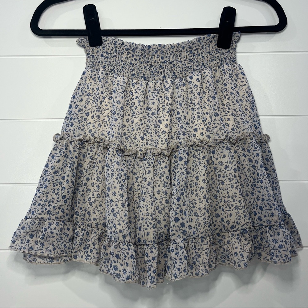 Altar'd State blue floral skirt size XS